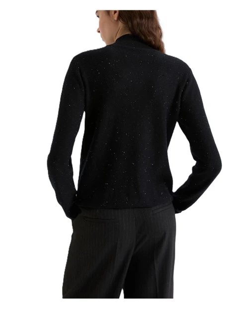 MAGLIA DOLCEVITA CON MICRO PAILLETTE DONNA NERO