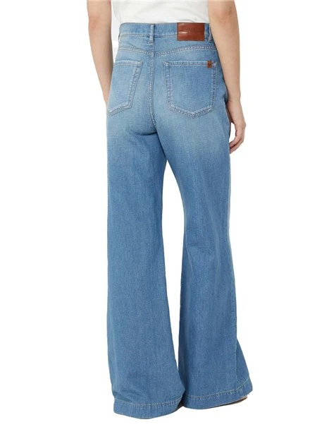 JEANS A ZAMPA IN MISTO COTONE DONNA BLU