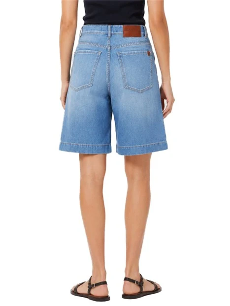 JEANS CROPPED CON TASCHINA SUL RETRO DONNA BLU