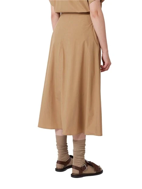 GONNA LUNGA CON TASCHE E ZIP INVISIBILE DONNA CUOIO