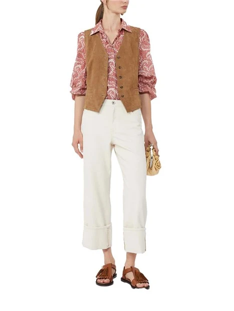 CAMICIA MANICHE A PALLONCINO DONNA ROSSO