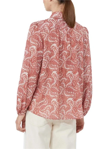 CAMICIA MANICHE A PALLONCINO DONNA ROSSO
