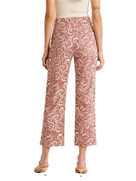 PANTALONI A SIGARETTA CON ZIP E GANCETTO DONNA ROSSO