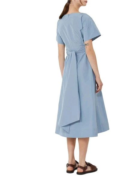 VESTITO LUNGO CON SCOLLO A BARCHETTA DONNA AZZURRO