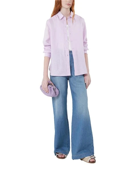 CAMICIA COLLETTO A PUNTA DONNA LILLA