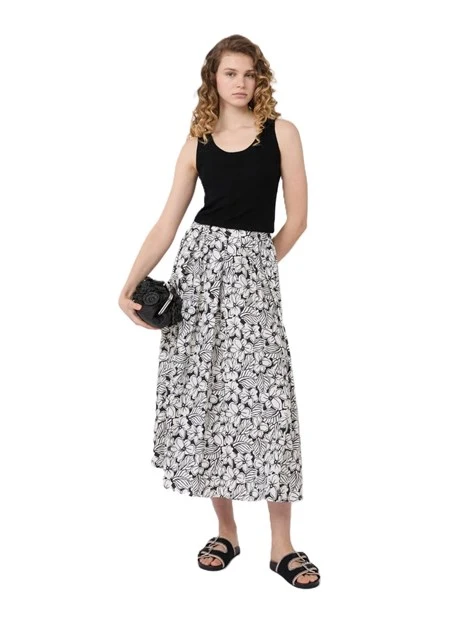 TOP SMANICATO LAVORATO A COSTE IRREGOLARI DONNA NERO