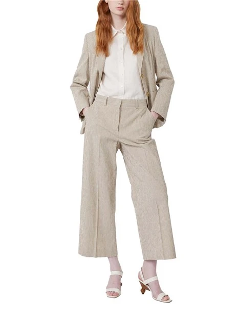 BLAZER A RIGHE DONNA BEIGE