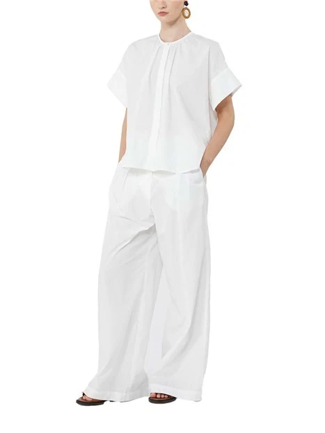 CAMICIA GIROCOLLO CON SPACCHI LATERALI DONNA BIANCO