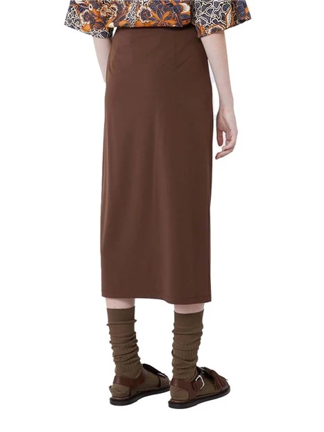 GONNA LUNGA CIN DRAPPEGGIO LATERALE DONNA MARRONE