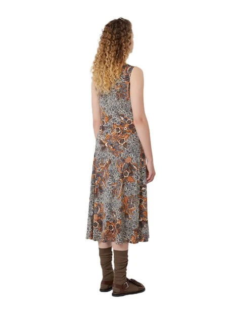 VESTITO LUNGO IN  JERSEY DI COTONE DONNA MARRONE