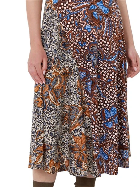 VESTITO LUNGO IN  JERSEY DI COTONE DONNA MARRONE