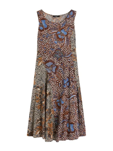 VESTITO LUNGO IN  JERSEY DI COTONE DONNA MARRONE