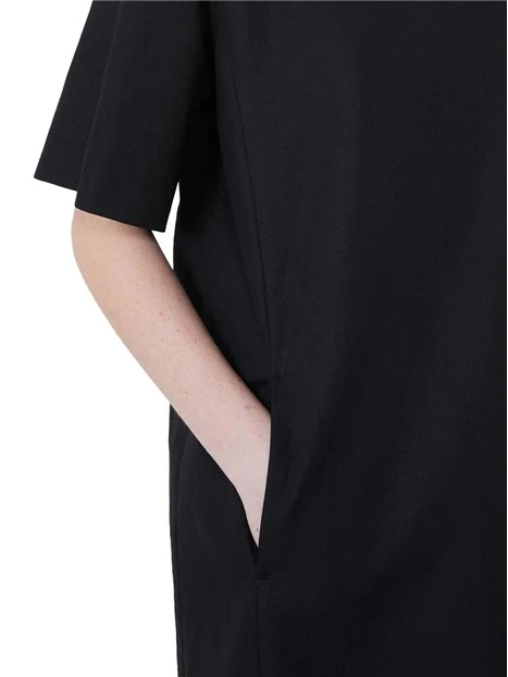 VESTITO CORTO CON SCOLLO A GIRO DONNA NERO