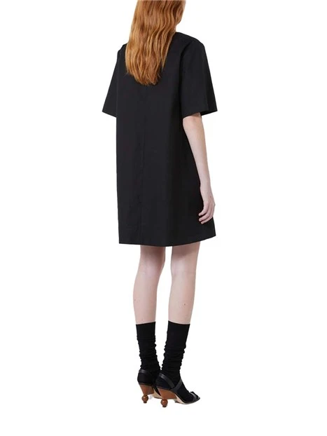 VESTITO CORTO CON SCOLLO A GIRO DONNA NERO
