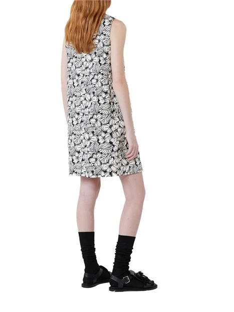 VESTITO CORTO GIROCOLLO E APERTURA A GOCCIA DONNA AVORIO