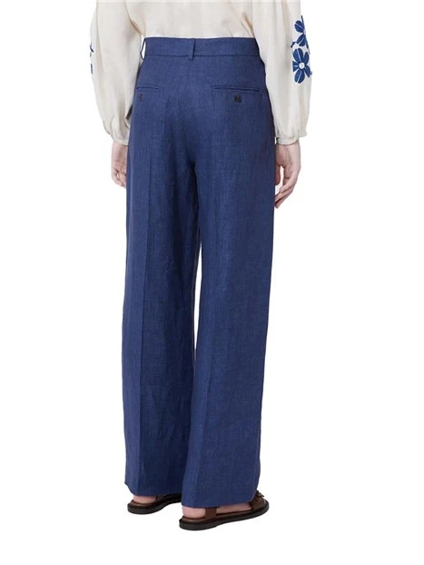 PANTALONI PALAZZO CHIUSURA GANCETTO DONNA BLU