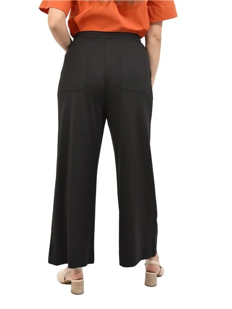 PANTALONE PALAZZO CON COULISSE CON TASCHE LATERALI E POSTERIORI DONNA NERO