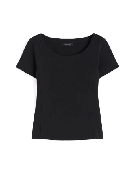 TOP ADERENTE CON SCOLLO A BARCA DONNA NERO