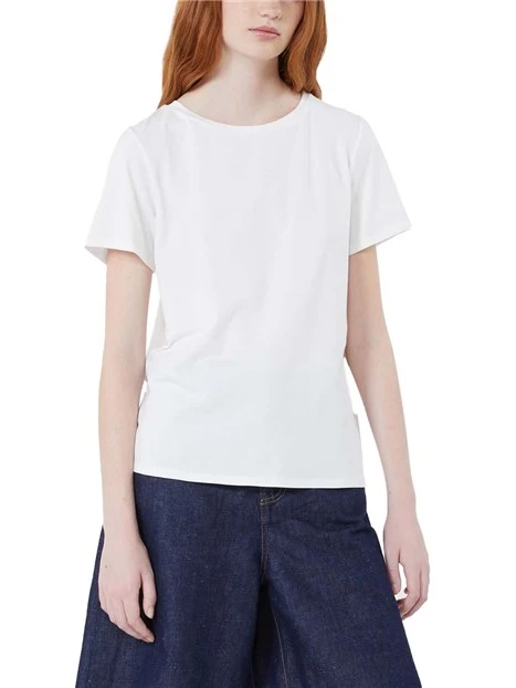 T-SHIRT MANICA CORTA SENZA DECORAZIONI DONNA BIANCO