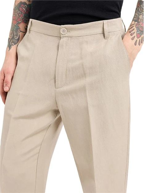 PANTALONI CHINO PIEGA STIRATA UOMO  BEIGE