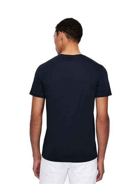 T-SHIRT MANICA CORTA CON LOGO APPLICATO UOMO BLU NAVY