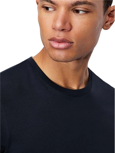 T-SHIRT MANICA CORTA CON LOGO APPLICATO UOMO BLU NAVY