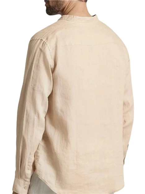 CAMICIA COREANA IN LINO  UOMO BEIGE