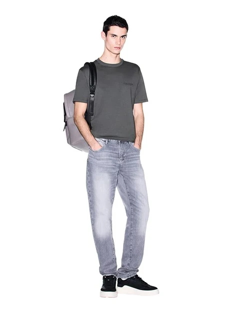 T-SHIRT MANICA CORTA CON IN COTONE CON LOGO UOMO GRIGIO