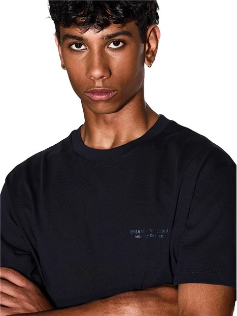 T-SHIRT MANICA CORTA CON IN COTONE CON LOGO UOMO BLU