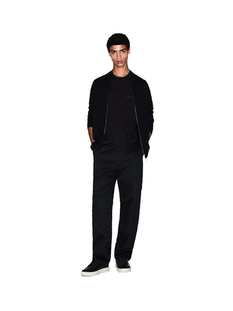 T-SHIRT MANICA CORTA CON IN COTONE CON LOGO UOMO NERO