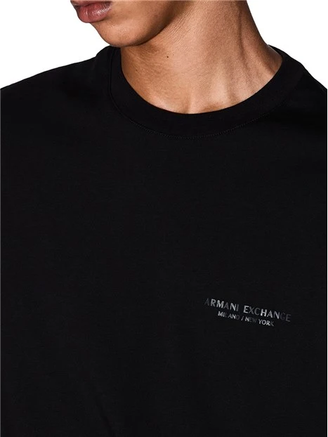 T-SHIRT MANICA CORTA CON IN COTONE CON LOGO UOMO NERO