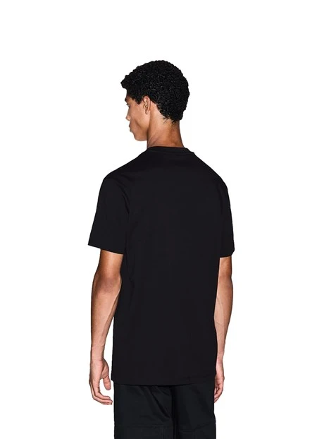 T-SHIRT MANICA CORTA CON IN COTONE CON LOGO UOMO NERO