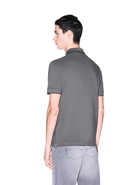 POLO MANICA CORTA CON RIFINITURE A CONTRASTO UOMO GRIGIO