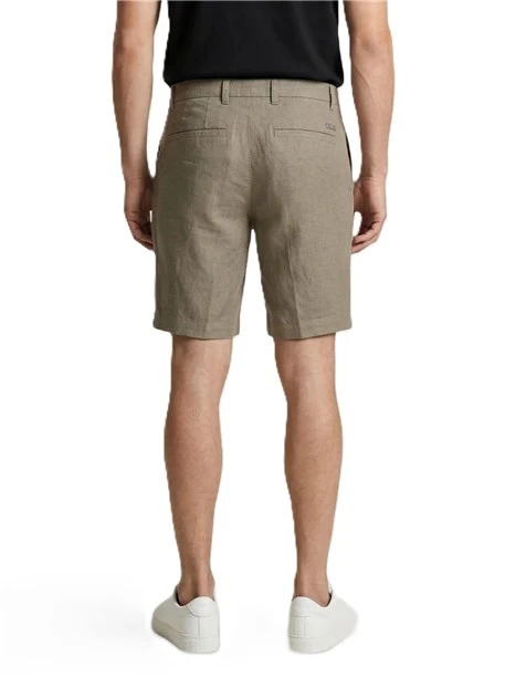 BERMUDA IN MISTO COTONE CON PASSANTI E TASCHE LINO UOMO GRIGIO