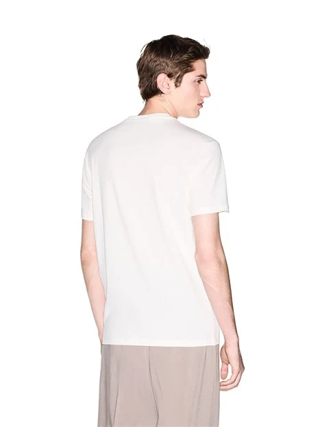 T-SHIRT MANICA CORTA CON STAMPA SUL PETTO UOMO BEIGE