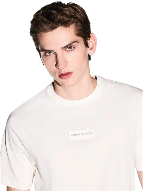 T-SHIRT MANICA CORTA CON STAMPA SUL PETTO UOMO BEIGE