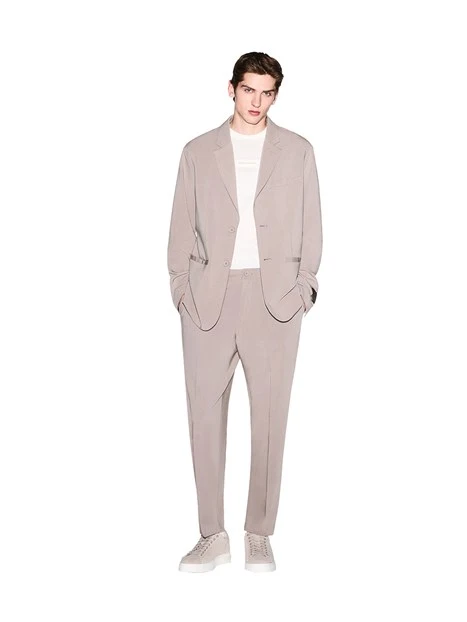 T-SHIRT MANICA CORTA CON STAMPA SUL PETTO UOMO BEIGE