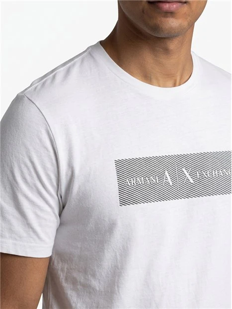 T-SHIRT MANICA CORTA CON STAMPA DEL LOGO UOMO BIANCO