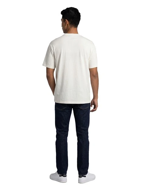 T-SHIRT MANICA CORTA CON TESTO STAMPATO UOMO BIANCO