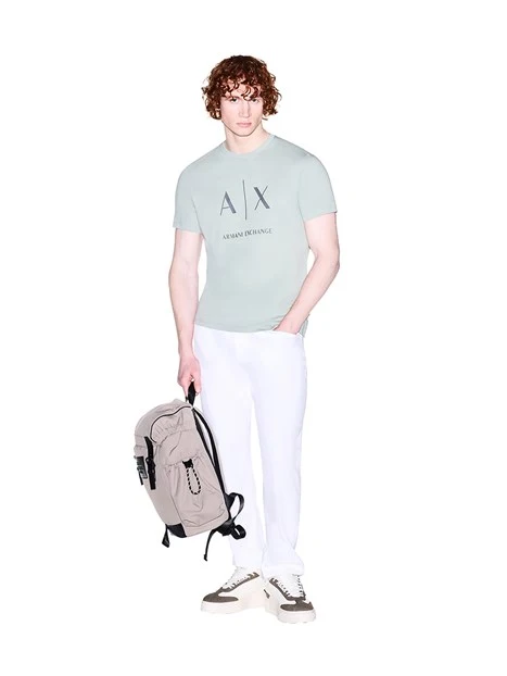 T-SHIRT MANICA CORTA CON LOGO GRANDE UOMO VERDE