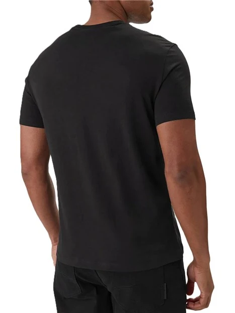T-SHIRT MANICA CORTA IN COTONE  CON STAMPA LOGO UOMO NERO