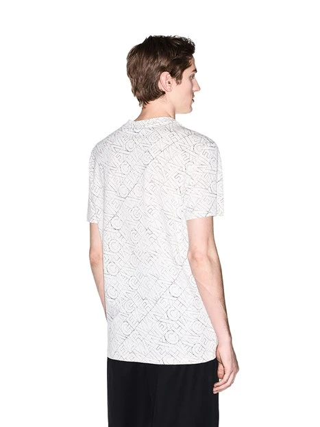 T-SHIRT MANICA CORTA CON STAMPA LETTERING UOMO BIANCO