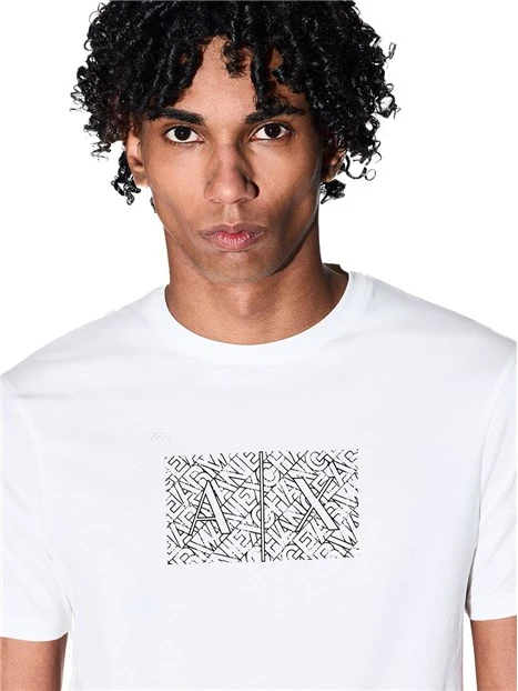 T-SHIRT MANICA CORTA CON GRAFICA LOGO UOMO BIANCO