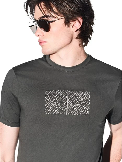 T-SHIRT MANICA CORTA CON GRAFICA LOGO UOMO GRIGIO