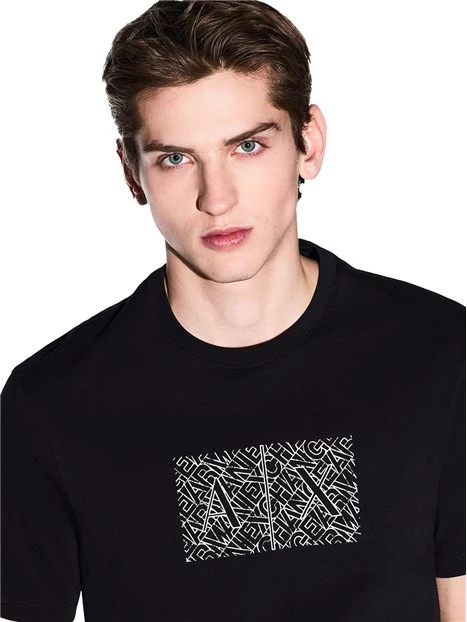 T-SHIRT MANICA CORTA CON GRAFICA LOGO UOMO NERO