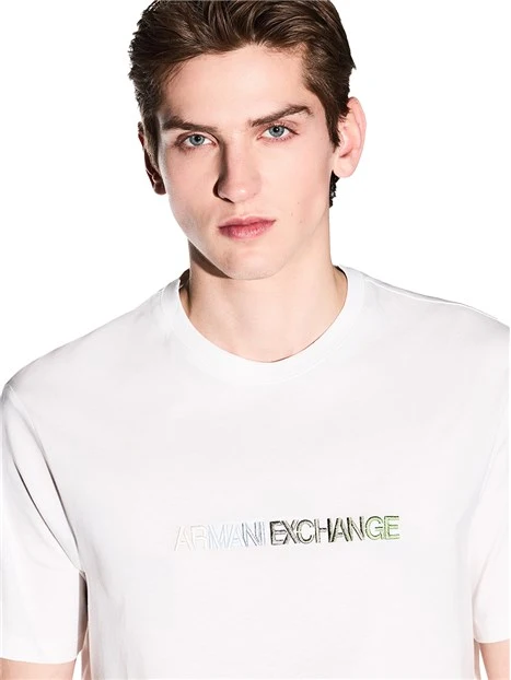 T-SHIORT MANICA CORTA CON LOGO OLOGRAFICO UOMO BIANCO