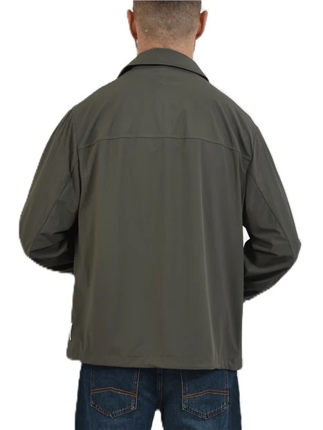 GIACCA MORBIDA CON COLLETTO CLASSICO E TASCHINO CON ZIP UOMO VERDE