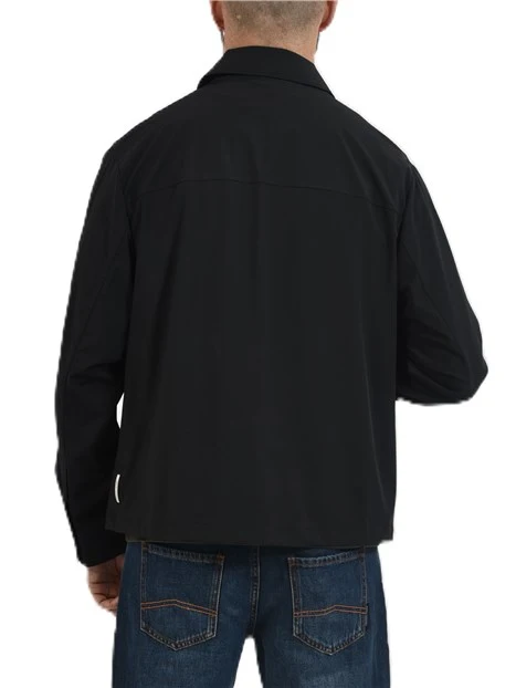 GIACCA MORBIDA CON COLLETTO CLASSICO E TASCHINO CON ZIP UOMO NERO