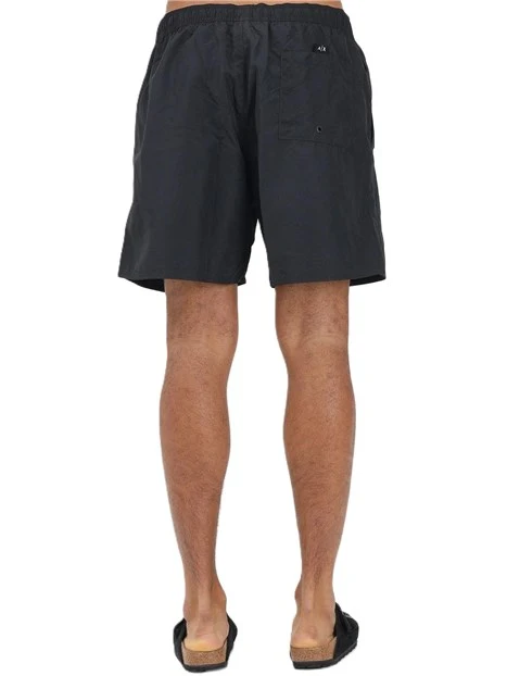 COSTUME BOXER CON COULISSE E LOGO VERTICALE UOMO NERO
