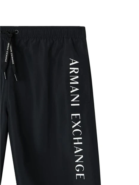 COSTUME BOXER CON COULISSE E LOGO VERTICALE UOMO NERO